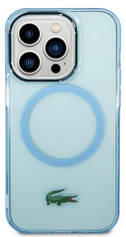 Lacoste LCHMP15LULOLB Hülle für iPhone 15 Pro 6.1 Blau hardcase Transparent