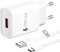 Caricatore USB 18W con Cavo Type-C 2M - Ricarica Rapida per Samsung S23/S22/S21/S20/S10, Xiaomi Redmi Note 9 - Quick Charge 3.0 Alimentatore Rapido con Presa USB