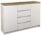roe furniture Kommode mit 4 Schubladen & 2 Schränke - Modern Schubladenschrank - Komodenschrank - Schubladenkommode 120 cm Breit - Weiß & Artisan