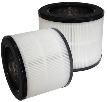 PUREBURG Replacement Filter Compatible with Coway Airmega 100 Air Purifier,2-Pack H13 True HEPA 3-Stage Filtration Activated Carbon