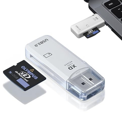 Bettinay USB 2.0 128GB XD Picture Card Reader, Plug and Play Fast Card Reading for Windows Mac OS Linux