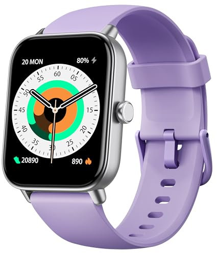 Smartwatch Herren Damen mit Telefonfunktion & Alexa eingebaut,Fitnessuhr mit 100+ Sports,Armbanduhr IP68 Wasserdicht, 24H Herzfrequenz SpO2 Schlafmonitor,1,8 Uhren Damen mit iOS/Android - Lila