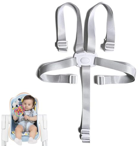 Jushion Baby Hochstuhl Sicherheitsgurt, 5 Punkt Gurt Kinderwagen, Verstellbare Baby gurt für stuhl, Hochstuhlgurt baby Passend für Buggy,Kindersitz,Kinderwagen und Hochstuhl