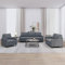 Homgoday 3-TLG. Sofagarnitur mit Kissen Wohnzimmersofa Sofa Couch mit Rückenlehne Loungesofa Polstersofa Gästesofa Couchgarnitur Modern Sitzmöbel für Wohnzimmer Büro Schlafzimmer Dunkelgrau Samt