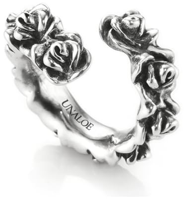 UNALOE SEDUCENTI EMOZIONI Contrary Ring für Damen aus 925er Silber | Made in Italy | Elegante Geschenkidee für Jahrestag, Geburtstag und andere Anlässe | Blumenstil und modernes Design., 18, Sterling