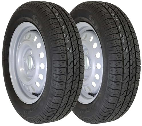 The Drive 2x Komplettrad 155/70 R13 78N M+S für Pkw-Anhänger & Caravan – Felge 4Jx13 H2 ET30 – Lochkreis 4x100 – Tragkraft 425kg – max. 140 km/h – Ersatzräder mit GT-Radial Kargomax ST-4000