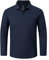Outdoor Ventures Men's Long Sleeve Polo Shirt UPF50+ Breathable Golf Polo Moisture Wicking Quick Dry T Shirt Stretch Sports Athletic Tennis Performance Polo Lightweight Casual Work Top Dark Blue L