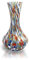MAZZEGA ART & DESIGN - 1 vase en verre arlequin soufflé et travaillé à la main avec Murrine di Murano, ligne « Les couleurs de Murano » Made in Italy h. 19 cm (vase G, 1)