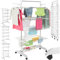 TecTake® Etendoir Linge Interieur XXL & extérieur Séchoir à Linge Pliable Tour 4 Niveaux avec roulettes, 64 Pinces incluses Rangement buanderie pour lessive Organisation Maison