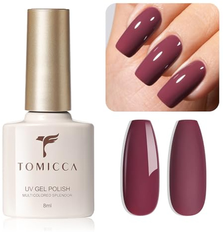 TOMICCA UV Nagellack Tiefes Violett Gel Nagellack UV/LED 8ML | Soak-Off Gel Nail Polish Geeignet für Anfänger Nail Art Salon DIY Home
