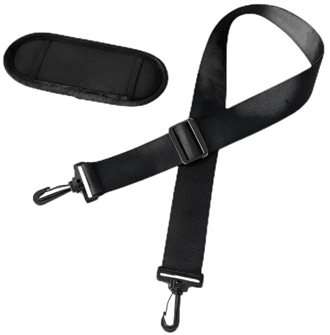 Universal Schultergurt für Taschen, Verstellbare Schulterriemen, Taschengurt Schwarz 90 bis 160 cm Längen-einstellbar mit Dickem Anti-Rutsch Polster für Gepäck Duffel Kameratasche Laptoptasche
