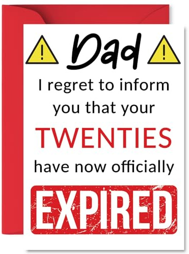 Funny 30th Birthday Cards for Dad, Your Twenties Have Expired | Happy Birthday Card for Dad Daddy Papa from Son Daughter, A5 Banter Joke Humour Bday Greeting Cards Gift