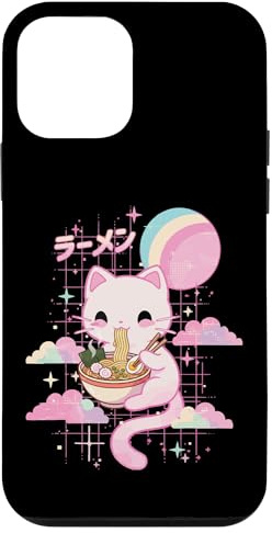 Hülle für iPhone 12 mini Katze Isst Ramen Kawaii Rosa Anime Nudeln