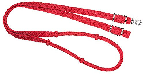 Tough 1 Zügel aus geknoteter Kordel, Rot, 2,5 cm x 240 cm