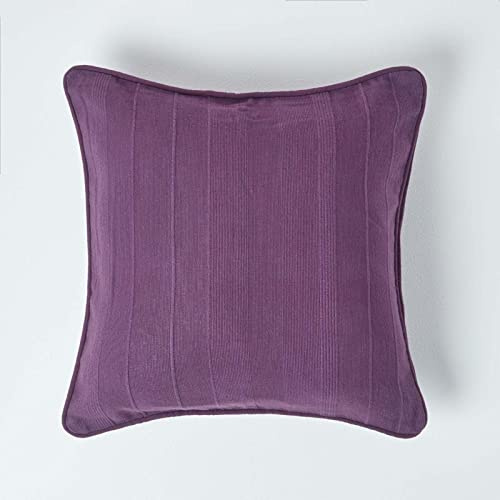 Homescapes Kissenhülle Rajput, lila Zierkissenbezug 60 x 60 cm für Dekokissen und Sofakissen aus 100% Baumwolle mit Reißverschluss, violett