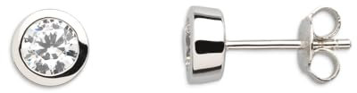 Damen Ohrstecker Silber Zirkonia Rhodium, Silber Zirkonia, Zirkonia