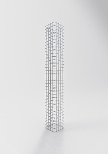 Gabiona - Gabionensäule HxBxT: 160 x 22 x 22 cm - Maschenweite 5 x 5 cm - Eckige, verzinkte Steinsäule für den Garten