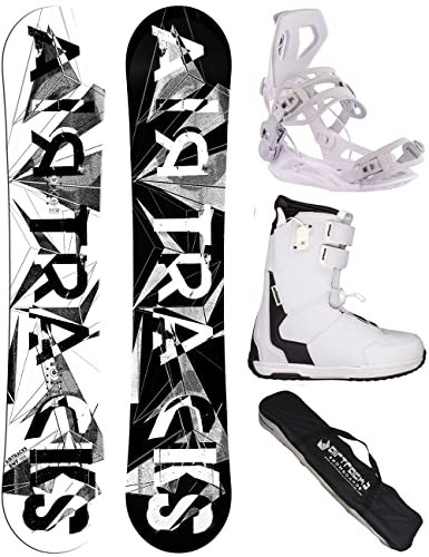 Airtracks Damen Snowboard-Set Freestyle Freeride BWF Lady Camber 155 + Snowboard Bindung Master W + Snowboardboots Master QL W 40 + Sb Bag
