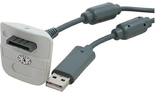 Cable Cargador Compatible Mando Inalámbrico Microsoft XBOX360 Color Blanco, Resistente