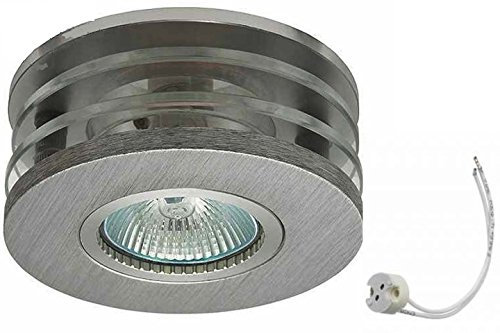 ROVAN R 4cm Dekor - Einbaustrahler Einbaulampe Einbauspot Lampe Leuchte Strahler Aluminium Gebürstet Eckig MR16 a.f. LED