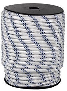 Cofan Carrete de cuerda trenzada de polipropileno | Medidas desde Ø 6 mm hasta Ø 20 mm | Rollos de 25, 50, 100 y 200 metros | Color blanco/azul