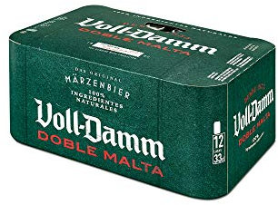 Voll-Damm | Cerveza Doble Malta | Toque Cítrico y Afrutado | Sabor Único | Espuma Consistente | Pack de 12 Latas x 33 cl