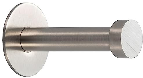Gedotec Garderobenhaken Edelstahl Kleiderhaken Tür - Garderobe & Wand-Montage - UP-25 | Tiefe: 52 mm | Edelstahl matt gebürstet | Haken für verdeckte Befestigung | 10 Stück - Wandhaken mit Schrauben