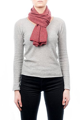 Dalle Piane Cashmere - Schal mit Streifen aus 100% Kaschmir - Made in Italy - für Frau, Farbe: Bordeaux, Einheitsgröße