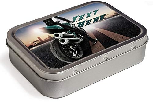 Personalised Motorbike Motorcycle 2oz Tobacco Tin | Baccy Storage | Pill Box | Cigarette Rolling Stash Can KS34
