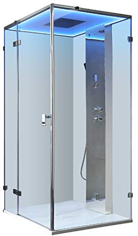 AWT Dampfdusche LD108F15 silber/90x90/links