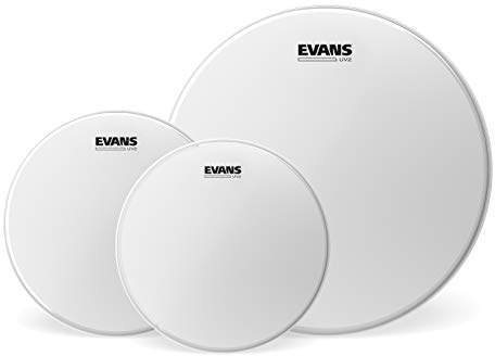 Evans Drum Heads - UV2 Coated Tom Pack - Rock (10 , 12, 16 Inch) | Evans UV2 Coated heads deliver warm tone, two-ply durability, controlled response and UV-cured coating that lasts.