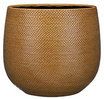 MICA Decorations Gabriel Pot de Fleurs - H25 x Ø29 cm - Céramique - Ocre