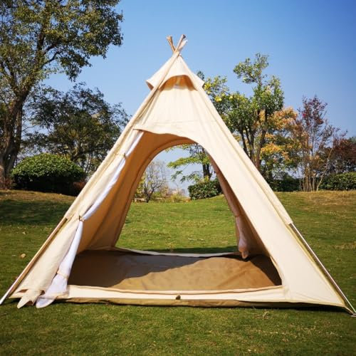 Latourreg 2 Personen Outdoor Camping von 2 m Canvas Camping Pyramidenzelt groß Erwachsene Tipi Pagoda Zelt