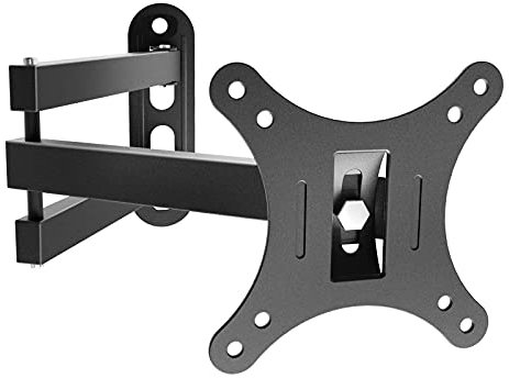 ILIKEPOW TV Wall Mount Bracket Tilt Swivel for Most 14-27 Inch LED LCD Plasma Screen Monitor, VESA 100x100mm, with Full Motion Articulating 15 Extension Arm