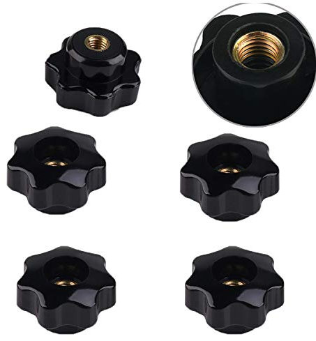 Zaky Innengewinde Durch Loch 5 Stück Innengewinde Klemmknopf Form Knob Griff Hand Knopf Griff für Werkzeugmaschine(M6 x 32mm)