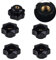 Zaky M6 x 32mm Viti a Pomello Femmina a Testa a Stella Morsetto Knauf Grip nero 5 pezzi
