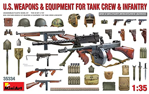 Mini Art 35334 1:35 US Pz-B./Infantereie Waffen/Zubehör - originalgetreue Nachbildung, Modellbau, Plastik Bausatz, Basteln, Hobby, Kleben, Modellbausatz, Zusammenbauen, unlackiert