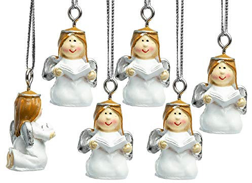 SIKORA BS691 Mini Engel Christbaumschmuck Figur Weihnachtsbaum Anhänger 6er Set
