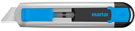 MARTOR Sicherheitsmesser Mit Klingeneinzug und abgerundeter Klinge, SECUNORM 525, Profi Cuttermesser, Aluminium, Rechts- & Linkshänder, GS Geprüft