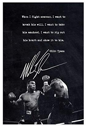 Mike Tyson Signierte Poster, Boxen, Motivationszitate, 2 Leinwand, Wandkunst, Dekor, Gemälde für Wohnzimmer, Heimdekoration, ungerahmt, 30 x 45 cm