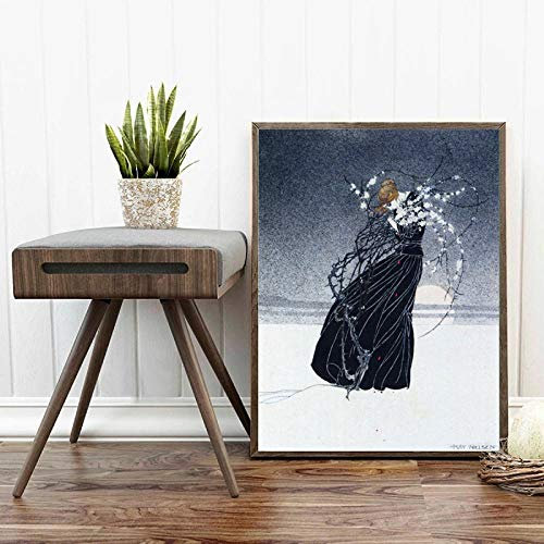 CloudShang Vintage Kay Nielsen Bild Mutter unter Dornen Poster Leinwand Gemäldedrucke Kay Nielsen Wand Bilder Bilder Wohnzimmer Büro Wand Dekor Leinwand Gemälde G09047