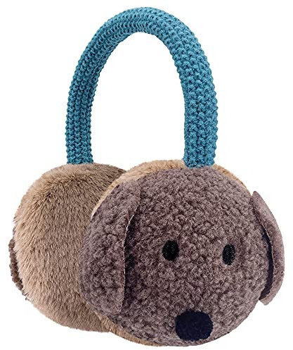 Gifts Treat Jungen Mädchen Ohrenschützer Kinder Weihnachten Verstellbare Ohrenschützer Plüsch Ohrwärmer mit Tiermuster Braun,M