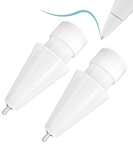 (Pen Like) Bleistiftspitzen passend für Apple iPad Pro Pencil der 2. Generation, 0,78 mm, Keine Abnutzung, feine Spitze, präzise Kontrolle, Apple Pen Spitze, längere Spitzen,Weiß