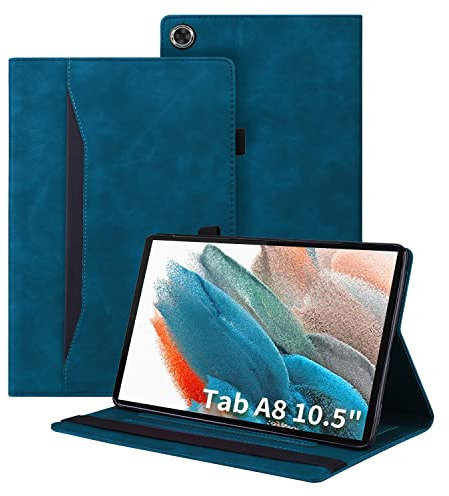 Auslbin Custodia per Samsung Galaxy Tab A8 2021 10.5 Pollice SM-X205/X200 Pelle PU Cover Tablet Case con Supporto Funzione(Blu)