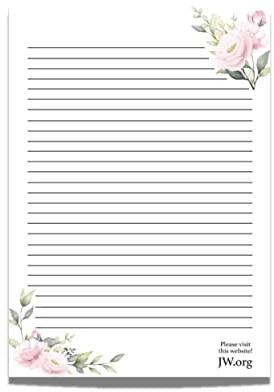 JW Bloc-notes A4 ligné en papier cadeau (double rose)