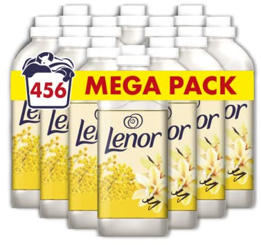 Lenor Adoucissant La Sélection, 456 Lavages (874mL x 12), Vanille Et Fleur De Mimosa, Assouplissant Linge, Notre Meilleure Fraîcheur et Notre Douceur Végétale