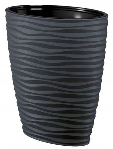 B2C Large Tall Plant Pot Oval Ellipse Dunes Flower Indoor Garden Patio Planter (60cm (Plastic), Anthracite)
