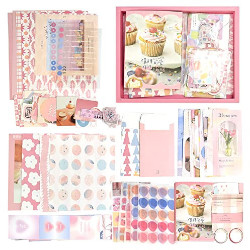 XAVSWRDE 155 Stück Vintage Scrapbooking Papier Retro Vintage Aufkleber Set Reise Scrapbooking Scrapbook Stickers Washi Sticker Set Vintage Fotoalbum Dekoration für Dekoration DIY Handwerk Fotoalbum