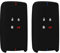 kwmobile 2X Autoschlüssel Silikon Cover kompatibel mit Renault 4-Tasten Smartkey Autoschlüssel (nur Keyless Go) Hülle - Schlüsselhülle Case in Schwarz Rot Schwarz Blau