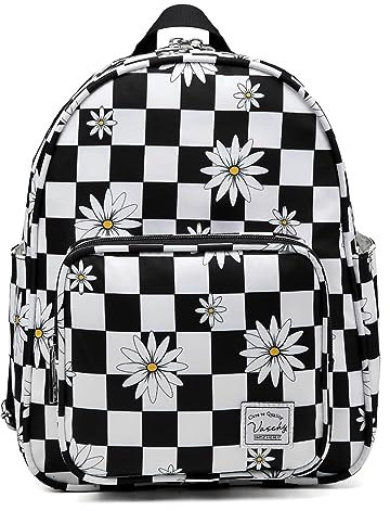VASCHY Mini Rucksack Damen, Elegant Nylon Klein Rucksack Mädchen Mode Schultasche Casual Daypack for Reise Einkaufen Student Teenager Plaid